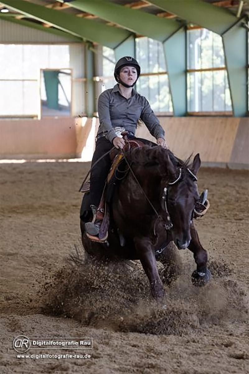 Teilnehmerin beim Reiten